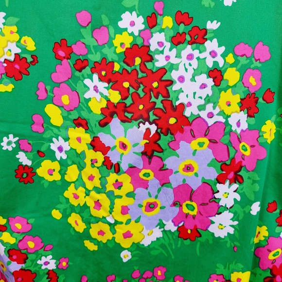 Preppy Green Floral Sleeveless Sundress • Size 6 • Colorful Midi Sundress - Picture 2 of 15